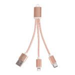 2in1 cable keychain-cream
