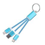 2in1 cable keychain-cyan