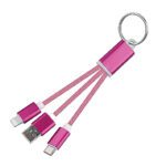 2in1 cable keychain-pink