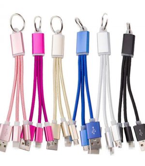 All colors 2 in 1 keychain wholesale cables