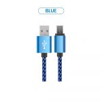 Blue Braided Bulk micro usb cable
