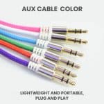 3ft Braided Multi-color 3.5mm Audio Jack in Wholesale