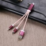 Pink 2 in 1 keychain wholesale cables