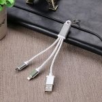 Silver 2 in 1 keychain wholesale cables