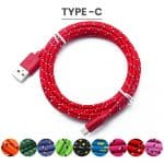 braided bulk long type C cables in wholesale