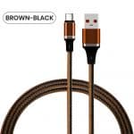 brown braided bulk type c usb cable
