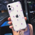 Purple heart transparent wholesale iphone cases