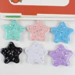 Pentagram shape popsocket in bulk with glitter effect