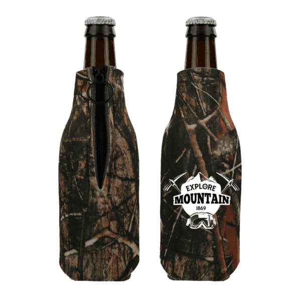 Camo Zipup bottle can cooler