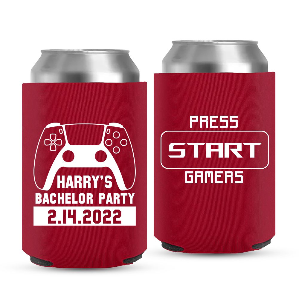 Custom Theme Bachelor Party Premium Can Coolers Bachelor Party Koozies-03-Red