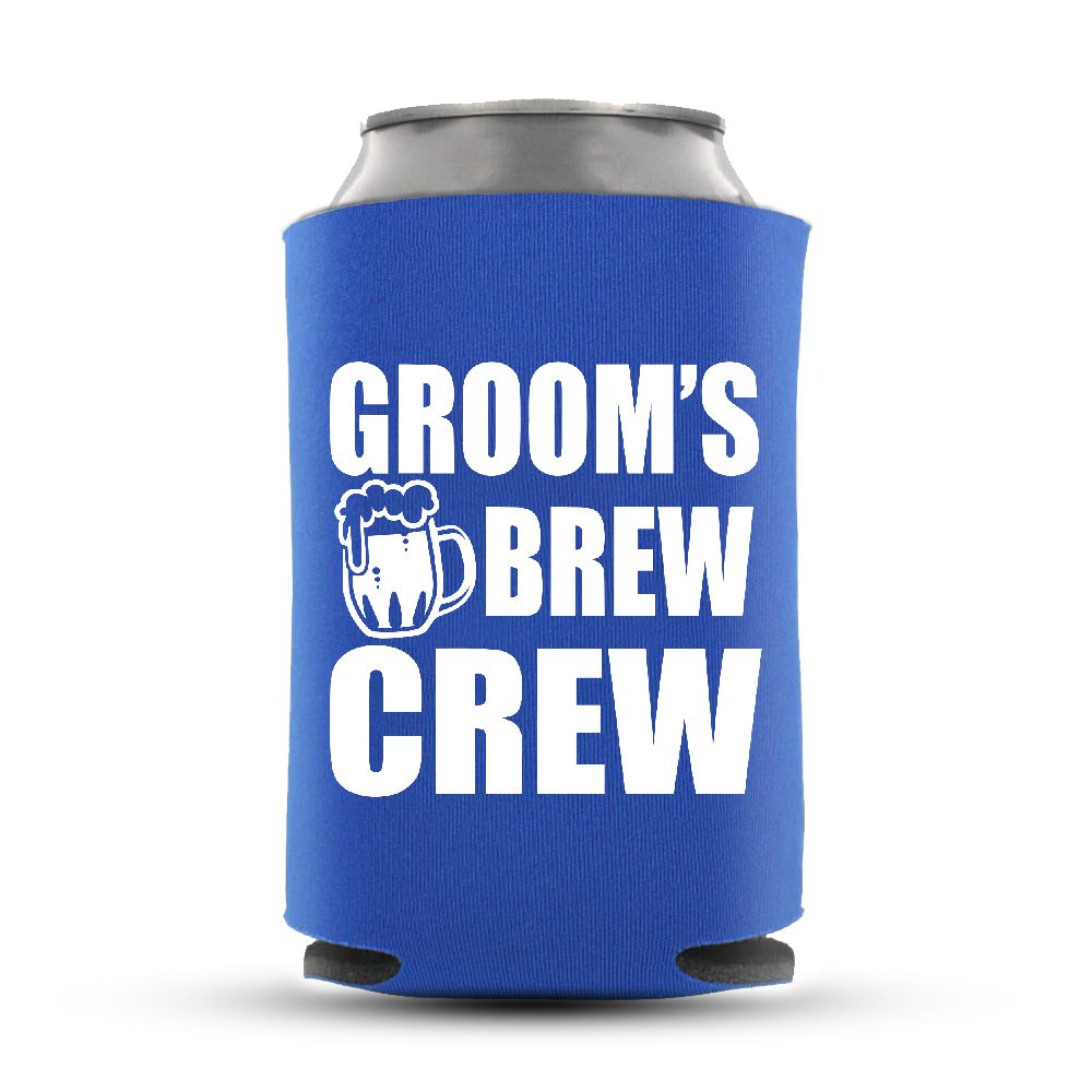 Groom’s Brew Crew | Collapsible Bachelor Koozies Bachelor Party Koozies-07-Blue