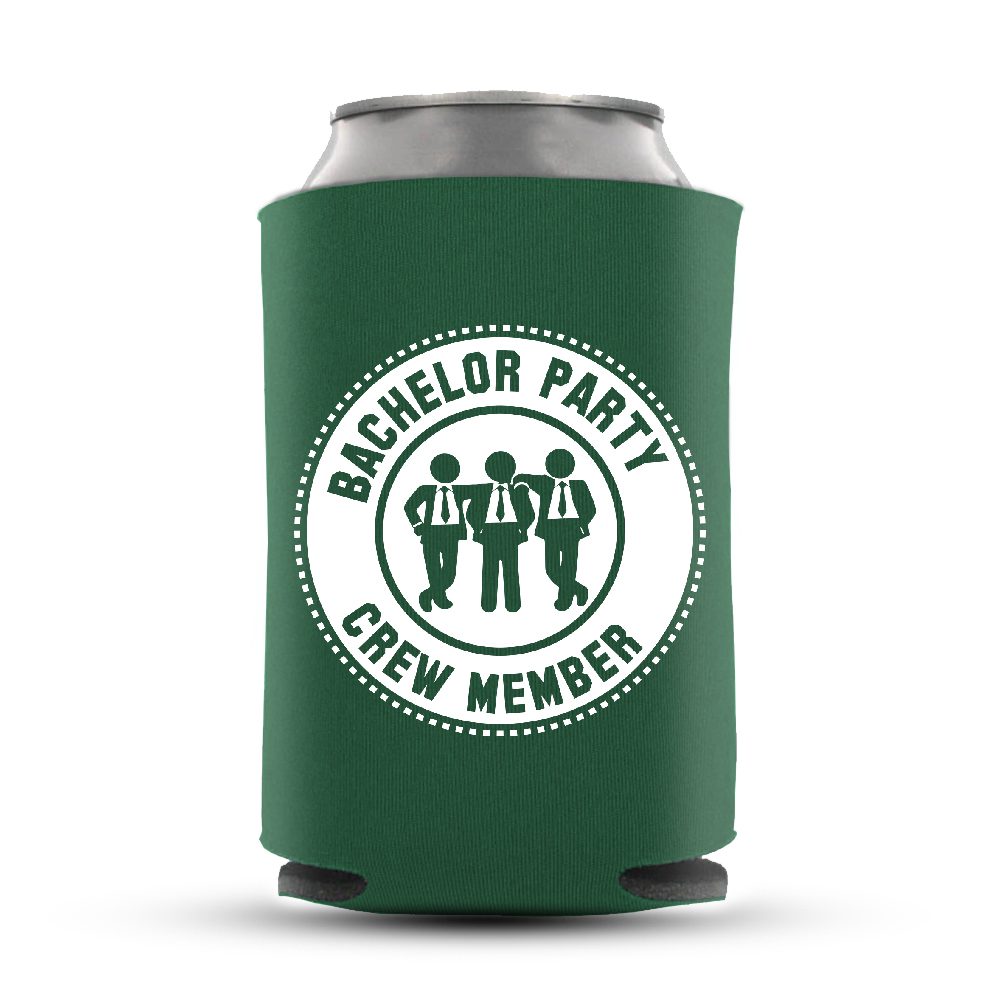 Bachelor Party Crew | Premium Collapsible Can Coolers Bachelor Party Koozies-09-Green