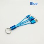 3 in 1 cable keychain blue