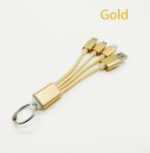 3 in 1 cable keychain Gold