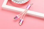 3 in 1 cable keychain pink