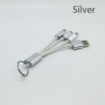 3 in 1 cable keychain silver
