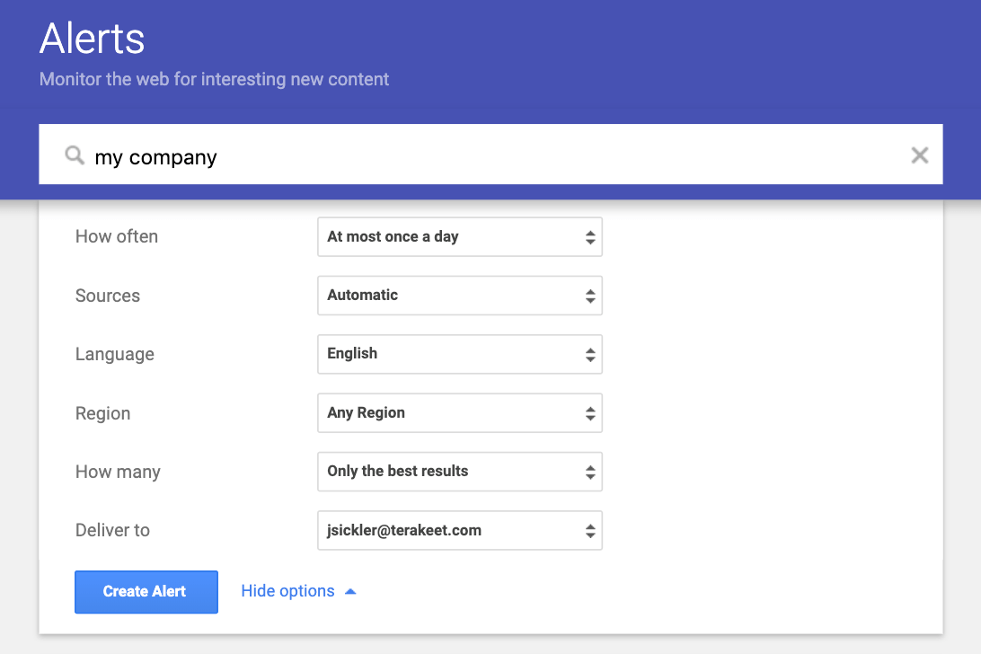 Google alerts