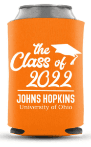 Koozie with university name and year
