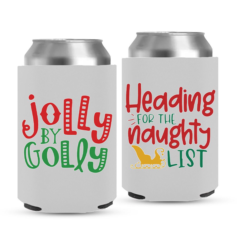 Heading For The Naughty List | Christmas Coolers Christmas Koozies 11-white