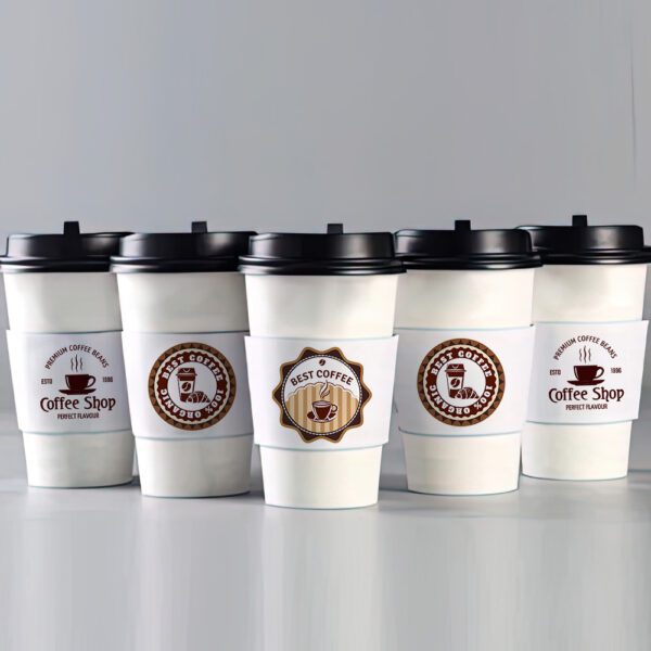 Custom White Coffee Sleeves 01