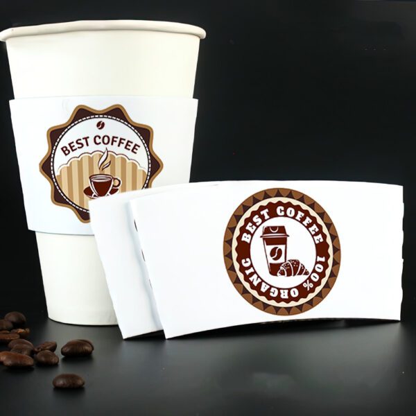 Custom White Coffee Sleeves 05