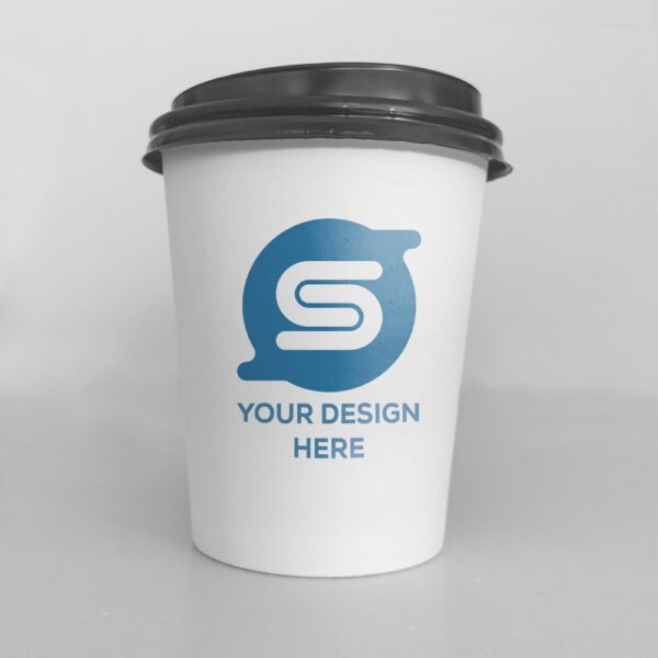 04. 8 oz custom logo paper cups with lid