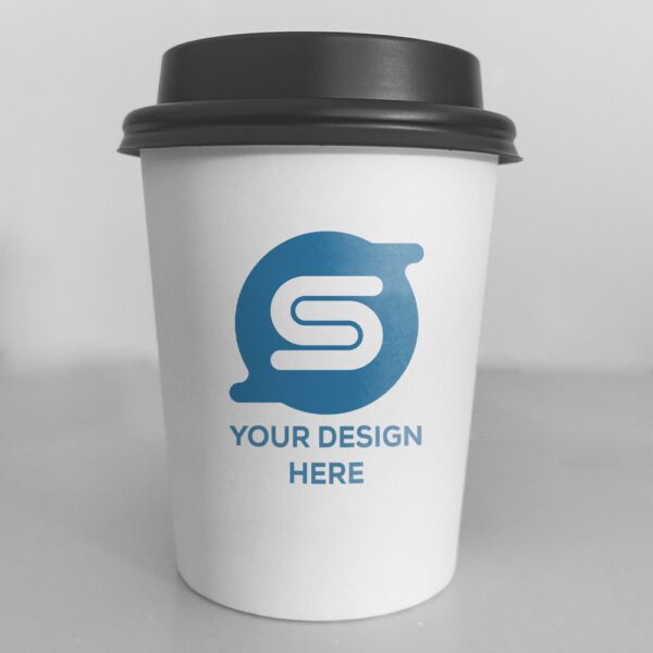 06. 10 oz custom logo paper cup with lid