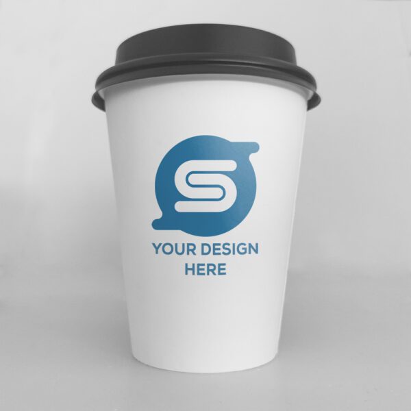 08. 12 oz custom logo paper cups with lid