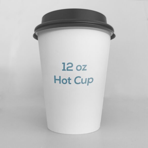 08. 12 oz custom paper cups with lid