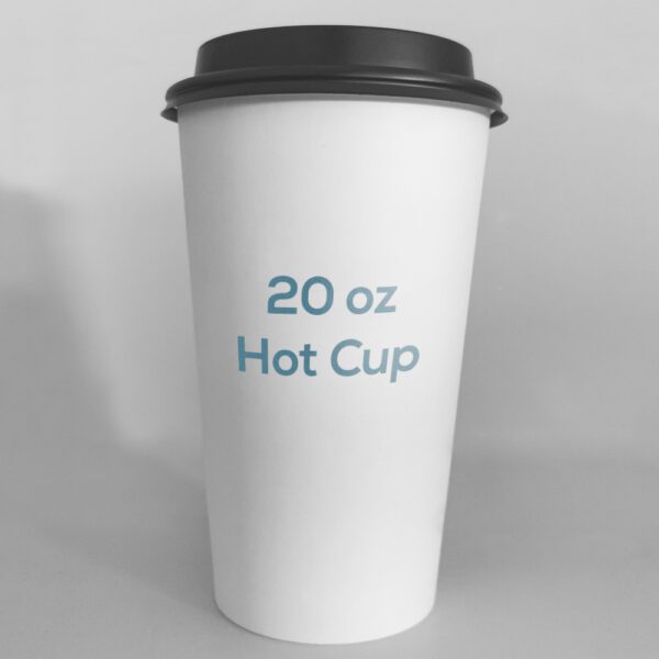 12. 20 oz custom paper cup with lid