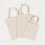 Canvas gusset custom tote bags - set of 3