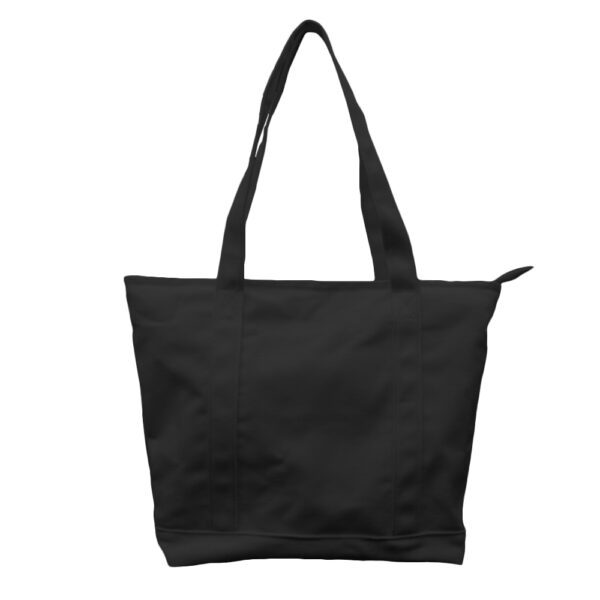 Custom Canvas Tote Bag with Zip Black