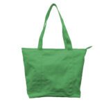 Custom Canvas Tote Bag with Zip Green
