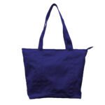 Custom Canvas Tote Bag with Zip Navy Blue