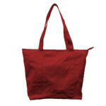 Custom Canvas Tote Bag with Zip Red