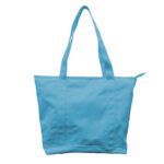 Custom Canvas Tote Bag with Zip Sky Blue