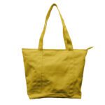 Custom Canvas Tote Bag with Zip Yellow