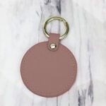 Custom Keychains - Round Keytags-Light Brown