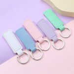 Custom Rectangle Leather Keychain 02