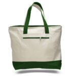 Custom Tote Bag with Pocket Dark Green