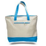 Custom Tote Bag with Pocket Sky Blue