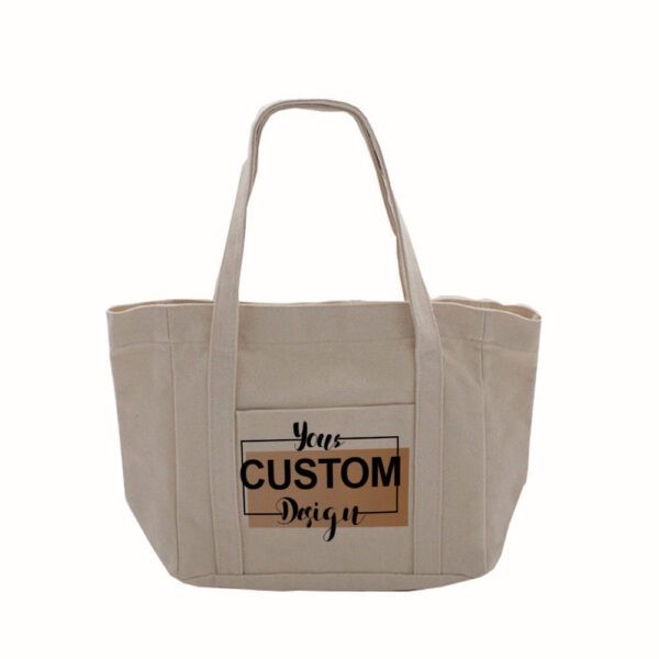 Front Pocket Canvas Tote Bag 1