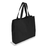 Full gusset jumbo custom tote bags - canvas black