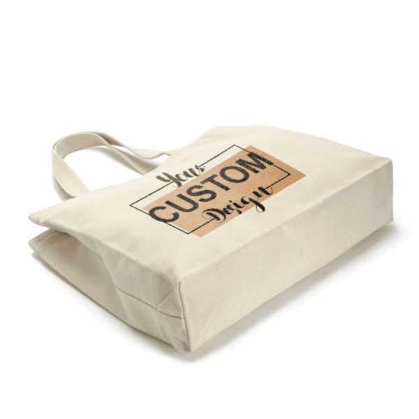 Full gusset jumbo custom tote bags - canvas display 1