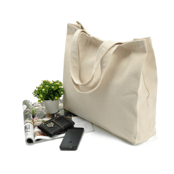 Full gusset jumbo custom tote bags - canvas display