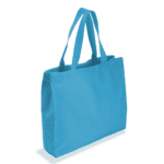 Full gusset jumbo custom tote bags - canvas sky blue
