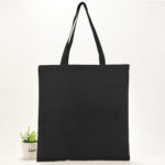 Reusable cotton custom tote bags - black