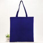 Reusable cotton custom tote bags - navy blue