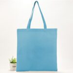 Reusable cotton custom tote bags - sky blue