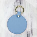 Round Custom Keychains-Sky Blue